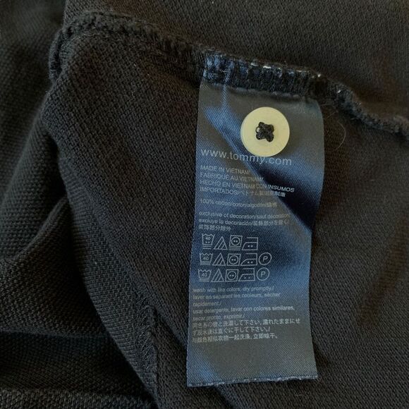 Tommy Hilfiger Black Polo Short Sleeve Size Large - Picture 5 of 7